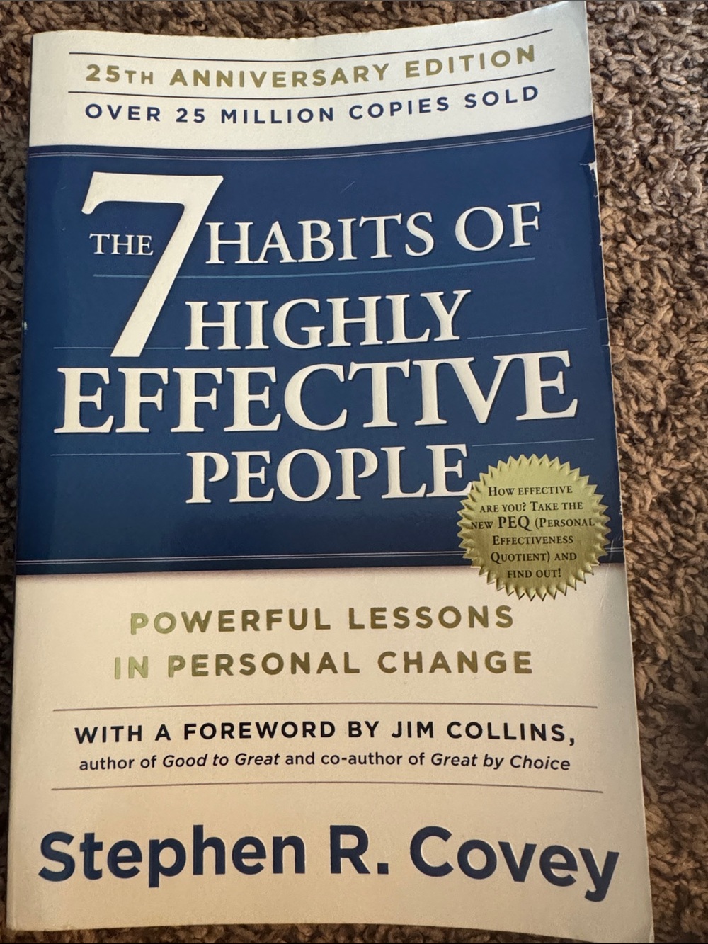 The 7 Habits of Highly Effective People by Stephen R. Covey - Blue & Cream Cover